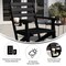 Flash Furniture Tolleson Adirondack Dining Chair w/Fold Out Cup Holder, Weather Resistant Recycled HDPE in Black LE-HMP-2037-10-BLK-GG - alternate 7